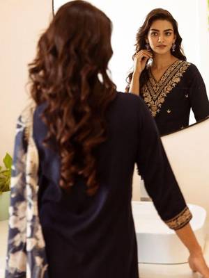 Women Ethnic Motifs Embroidered Regular Kurta with Salwar & With Dupatta 5
