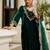 Women Ethnic Motifs Embroidered Regular Velvet Kurta with Trousers & With Dupatta