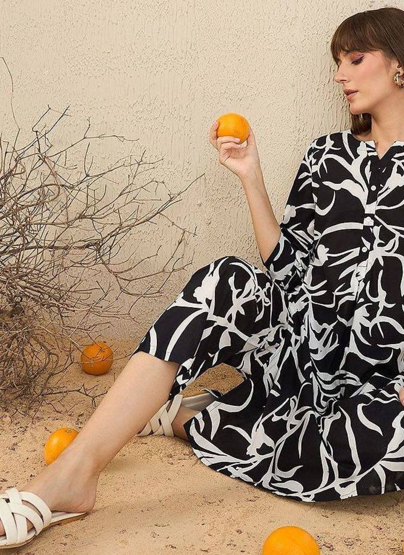 Women Floral Printed Regular Pure Cotton Kurta with Trousers