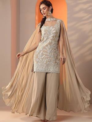 Women Ethnic Motifs Embroidered Regular Kurta with Palazzos & With Dupatta 1