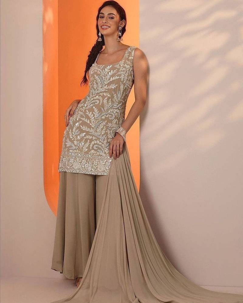 Women Ethnic Motifs Embroidered Regular Kurta with Palazzos & With Dupatta