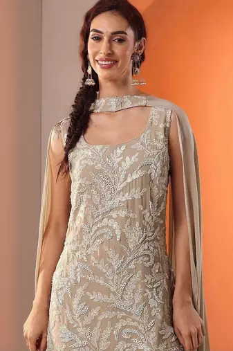Women Ethnic Motifs Embroidered Regular Kurta with Palazzos & With Dupatta