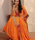 Women Bandhani Printed Regular Gotta Patti Kurta with Sharara & With Dupatta