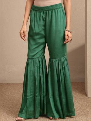 Women Ethnic Motifs Printed Regular Thread Work Kurta with Sharara & With Dupatta 6
