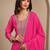 Women Bandhani Printed Regular Thread Work Kurta with Sharara & With Dupatta