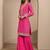 Women Bandhani Printed Regular Thread Work Kurta with Sharara & With Dupatta