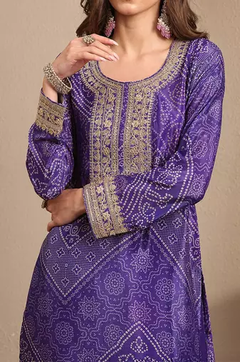 Women Ethnic Motifs Printed Regular Gotta Patti Kurta with Sharara & With Dupatta