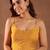 Womens Mustard Printed Rayon Anarkali Kurta With Churidar & Dupatta