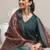 Floral Printed V-Neck Flared A-Line Kurta With Trousers & Dupatta