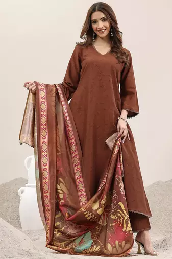 Women Floral Printed Regular Kurta with Trousers & Dupatta