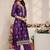 Purple Ethnic Motifs Embroidered Straight Suit Set with Dupatta