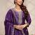 Purple Ethnic Motifs Embroidered Straight Suit Set with Dupatta