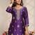 Purple Ethnic Motifs Embroidered Straight Suit Set with Dupatta
