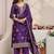 Purple Ethnic Motifs Embroidered Straight Suit Set with Dupatta