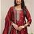 Maroon Ethnic Motifs Embroidered Straight Suit Set with Dupatta