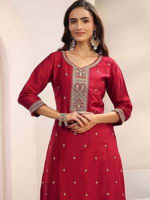 Women Ethnic Motifs Embroidered Regular Thread Work Kurta with Trousers & With Dupatta 6