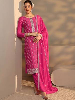 Women Ethnic Motifs Embroidered Regular Thread Work Kurta with Trousers & With Dupatta 1