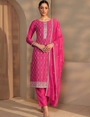 Women Ethnic Motifs Embroidered Regular Thread Work Kurta with Trousers & With Dupatta 3