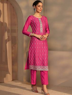 Women Ethnic Motifs Embroidered Regular Thread Work Kurta with Trousers & With Dupatta 6