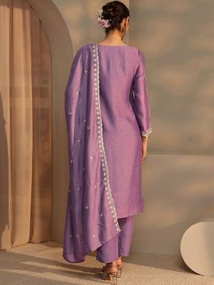Women Ethnic Motifs Embroidered Regular Thread Work Kurta with Trousers & With Dupatta 2
