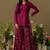 burgundy Embroidered Shirt Collar Top And Trouser