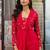 Floral Embroidered Shawl Neck Tunic With Palazzos