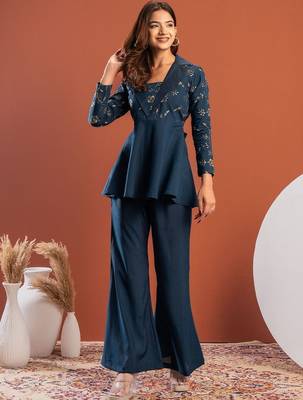 Embroidered Top with Trousers 1