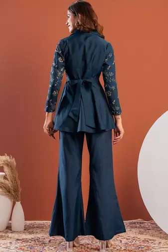 Embroidered Top with Trousers