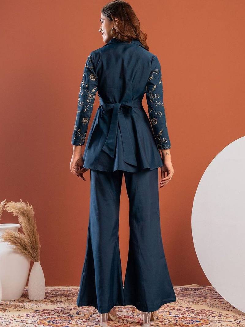 Embroidered Top with Trousers