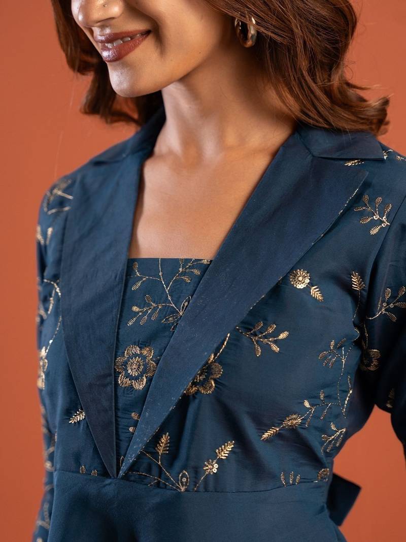 Embroidered Top with Trousers