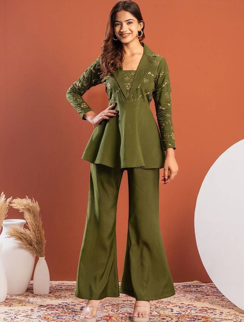 Bohemian Embroidered Tunic with Trousers