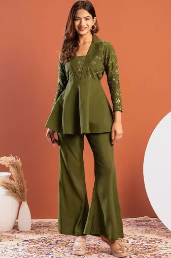 Bohemian Embroidered Tunic with Trousers