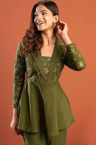 Bohemian Embroidered Tunic with Trousers