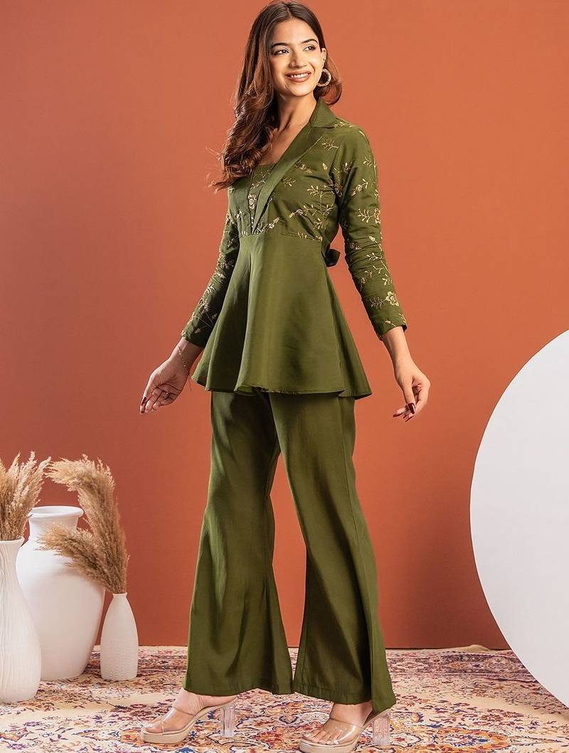 Bohemian Embroidered Tunic with Trousers