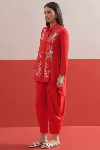 Bohemian Embroidered Shirt with Trousers