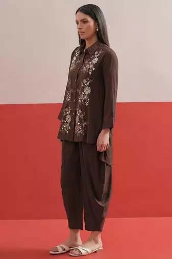 Bohemian Embroidered Shirt with Palazzos