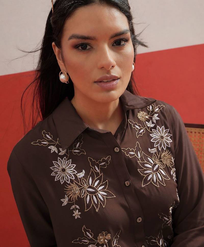 Bohemian Embroidered Shirt with Palazzos