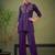 Purple Embroidered Shirt With Palazzos