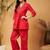 Red Embellished Gathered Tunic With Palazzos