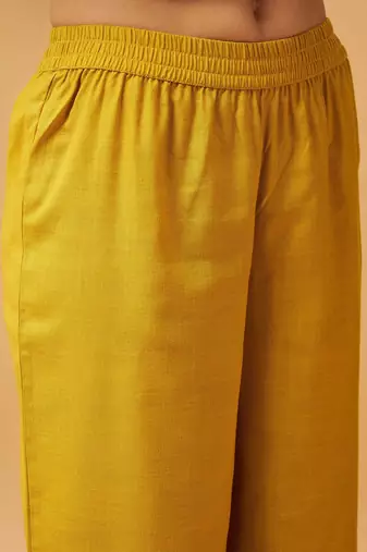Mustard Yellow Empire Tunic With Trouser