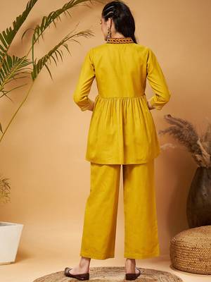 Mustard Yellow Empire Tunic With Trouser 5