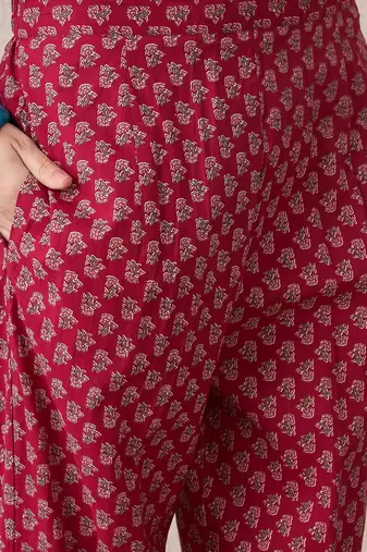 Printed Regular Pure Cotton Kurta with Trousers