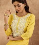 Women Ethnic Motifs Embroidered Regular Thread Work Kurta with Trousers