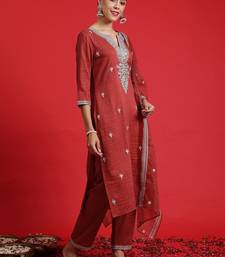 Ethnic Motifs Embroidered Sequinned Kurta With Trousers & Dupatta