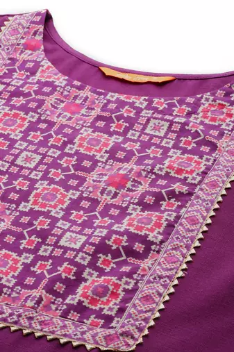 Women Yoke Design Regular Gotta Patti Kurta with Palazzos & With Dupatta