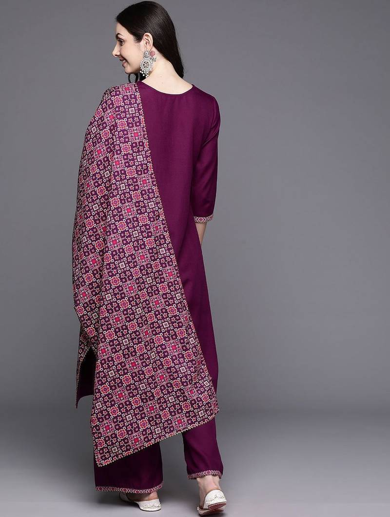 Women Yoke Design Regular Gotta Patti Kurta with Palazzos & With Dupatta