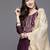 Women Purple Ethnic Motifs Yoke Design Thread Work Kurta with Trousers & Dupatta