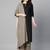 Women Black & Cream Printed Cotton Blend Kurta Set