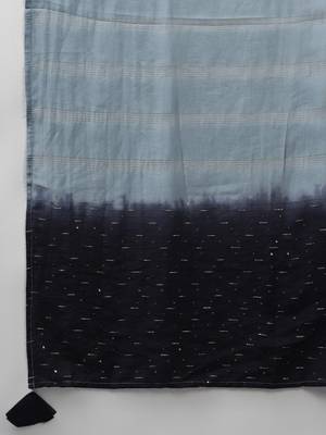 Women Navy Blue Floral Embroidered Kurta with Palazzos & With Dupatta 4