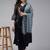 Women Navy Blue Floral Embroidered Kurta with Palazzos & With Dupatta